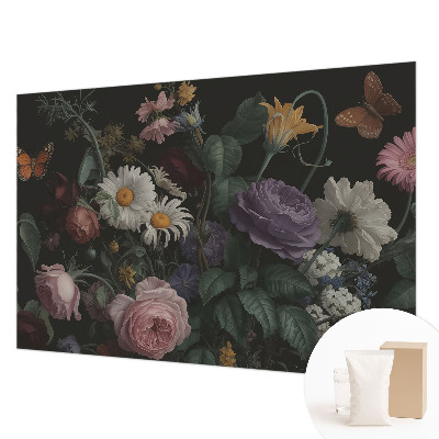 Fototapeta za dnevno sobo z vzorcem cvetlične elegance