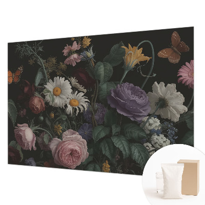 Fototapeta za dnevno sobo z vzorcem cvetlične elegance
