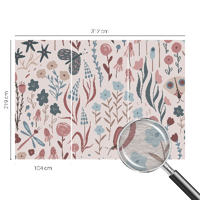 Stenska fototapeta flis Rože insekti