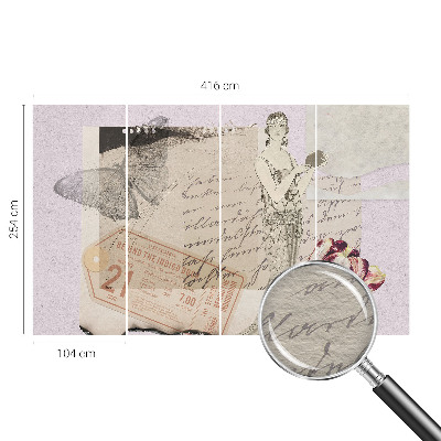 Stenska fototapeta flis Nostalgični kolaž