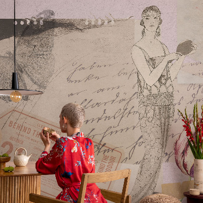 Stenska fototapeta flis Nostalgični kolaž