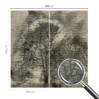 Netkana fototapeta s skrivnostnim motivom dreves