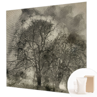 Netkana fototapeta s skrivnostnim motivom dreves