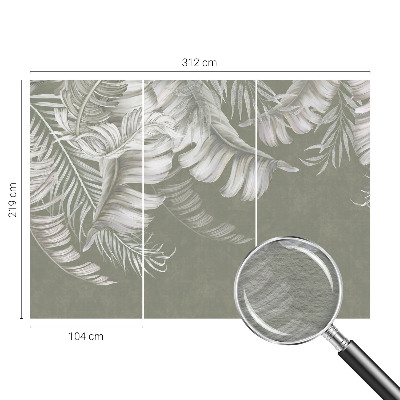 Stenska dekoracija fototapeta Nežni listi