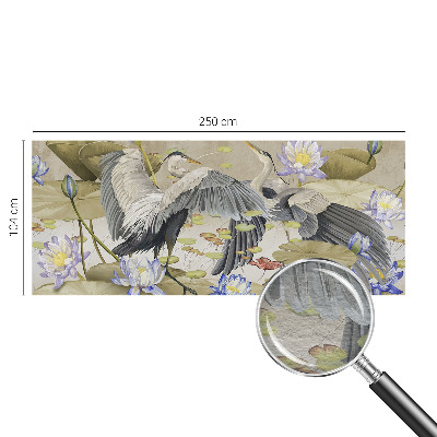 Flis fototapeta Ptice in lilije
