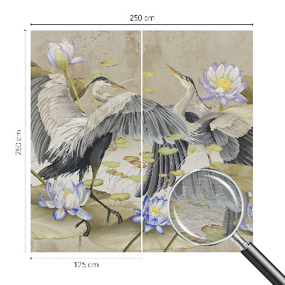 Flis fototapeta Ptice in lilije