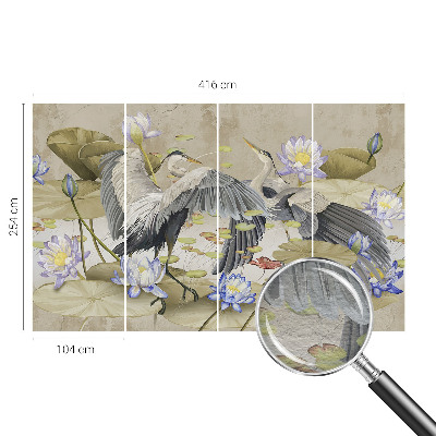 Flis fototapeta s motivom ptic in lilij