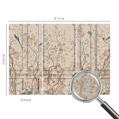 Visokokakovostna fototapeta Ptice in rože