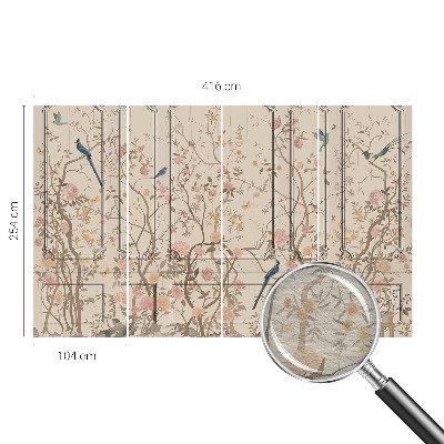 Visokokakovostna fototapeta Ptice in rože