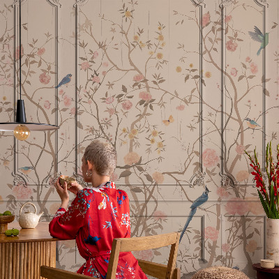 Visokokakovostna fototapeta Ptice in rože