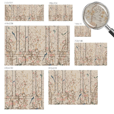 Visokokakovostna fototapeta Ptice in rože