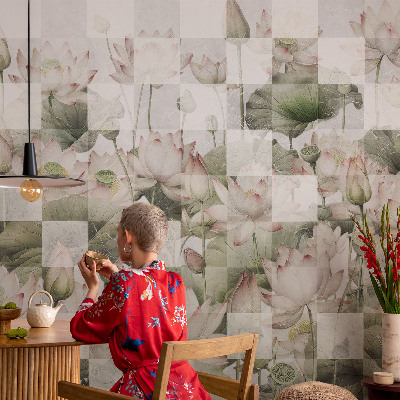 Stenska dekoracija fototapeta Vzorci lotosa