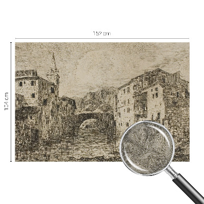 Stenska fototapeta flis z motivom mestne panorame