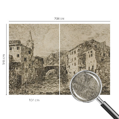 Stenska fototapeta flis z motivom mestne panorame