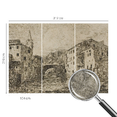 Stenska fototapeta flis z motivom mestne panorame