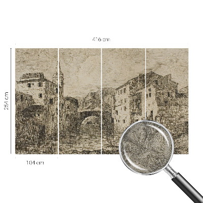 Stenska fototapeta flis z motivom mestne panorame