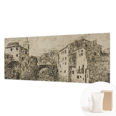 Stenska fototapeta flis z motivom mestne panorame