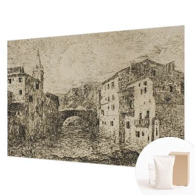 Stenska fototapeta flis z motivom mestne panorame