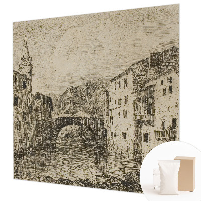 Stenska fototapeta flis z motivom mestne panorame