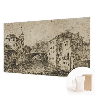 Stenska fototapeta flis z motivom mestne panorame