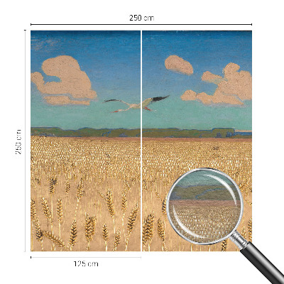 Fototapeta za dnevno sobo z motivom pšeničnega polja
