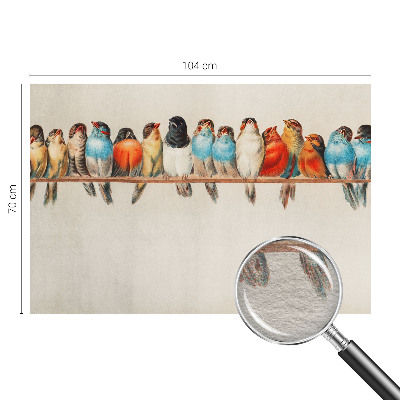 Stenska dekoracija fototapeta s pticami na veji