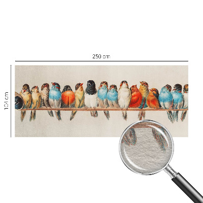 Stenska dekoracija fototapeta s pticami na veji
