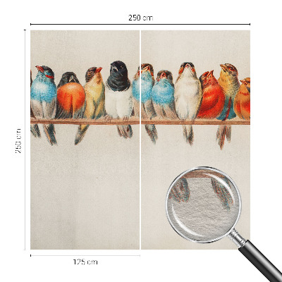 Stenska dekoracija fototapeta Ptice na veji