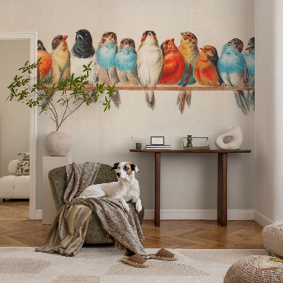 Stenska dekoracija fototapeta Ptice na veji