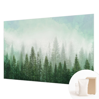 Netkana fototapeta Volk v gozdu