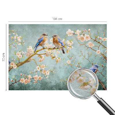 Stenska fototapeta flis s pomladnim motivom ptic