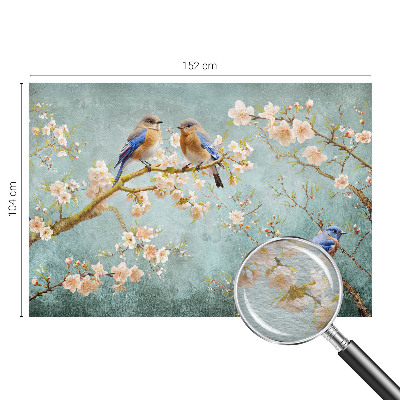 Stenska fototapeta flis s pomladnim motivom ptic