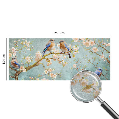 Stenska fototapeta flis s pomladnim motivom ptic