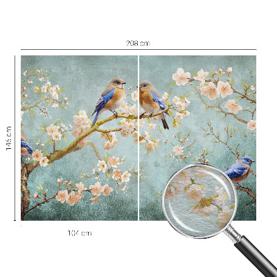 Stenska fototapeta flis s pomladnim motivom ptic