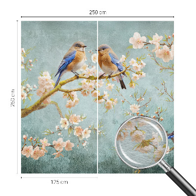 Stenska fototapeta flis s pomladnim motivom ptic