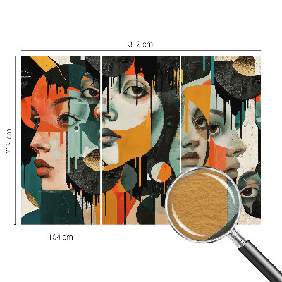 Flis fototapeta za otroško sobo z barvitimi obrazi