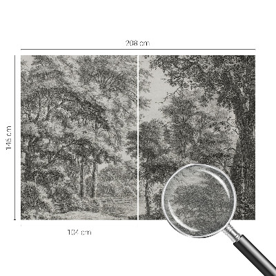 Stenska dekoracija fototapeta z motivom gozdne pokrajine