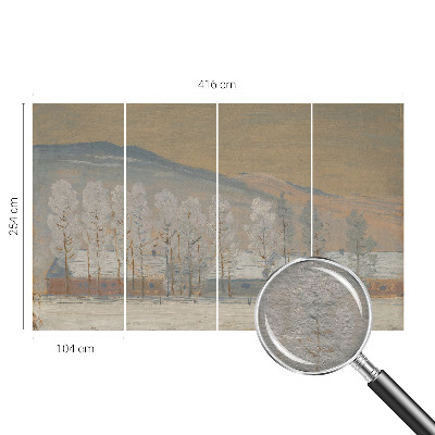 Moderna fototapeta z zimsko pokrajino
