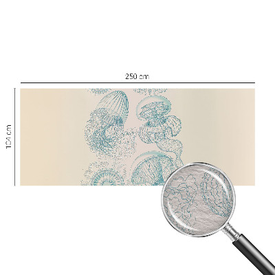Stenska dekoracija fototapeta z motivom morskih meduz