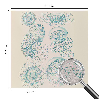 Stenska dekoracija fototapeta z motivom morskih meduz