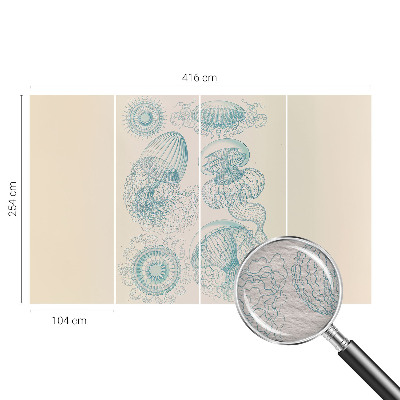 Stenska dekoracija fototapeta Morske meduze