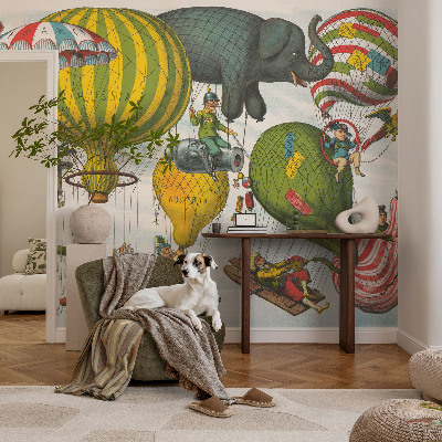 Fototapeta za spalnico s motivom potovanja z balonom