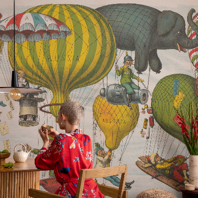 Fototapeta za spalnico Potovanje z balonom