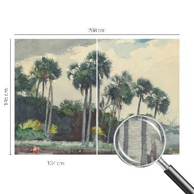 Flis fototapeta za otroško sobo z motivom eksotičnih palm