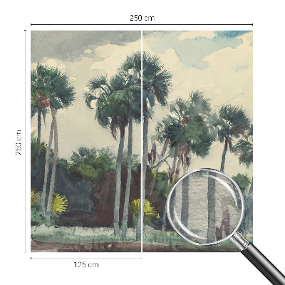 Flis fototapeta za otroško sobo z motivom eksotičnih palm