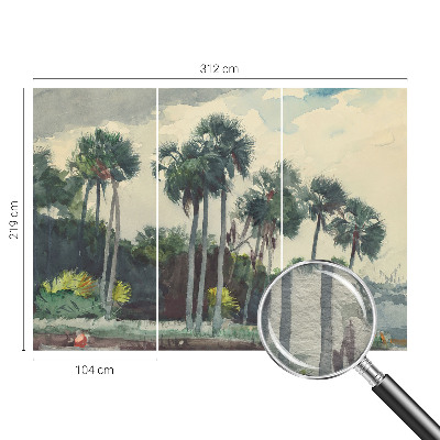 Flis fototapeta za otroško sobo z motivom eksotičnih palm