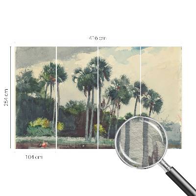 Flis fototapeta za otroško sobo z motivom eksotičnih palm
