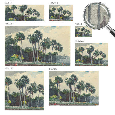 Flis fototapeta za otroško sobo z motivom eksotičnih palm