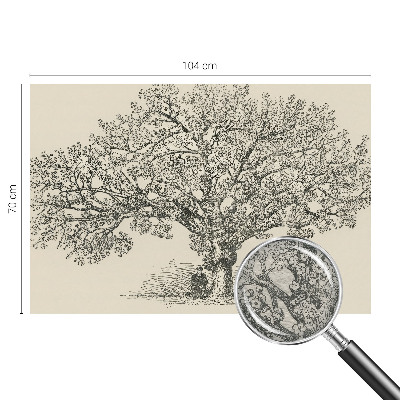 Tiskana fototapeta flis z ilustracijo drevesa