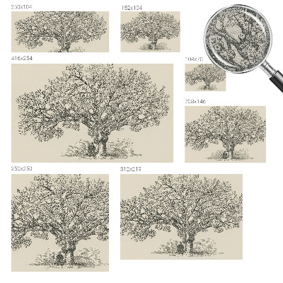 Tiskana fototapeta flis z ilustracijo drevesa
